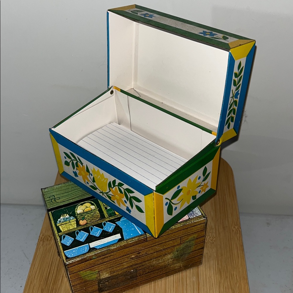 Vintage Antique Retro Recipe Box Tin Bundle